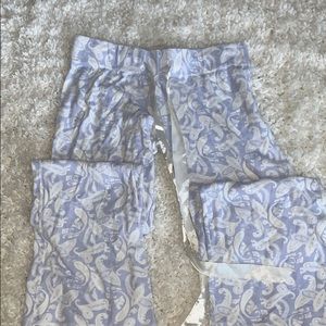 periwinkle and cream paisley pajama pants